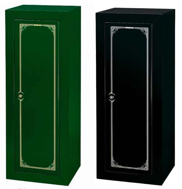 stack on 14 gun security cabinet in black and green