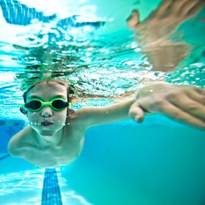 swimming pool cleaned by pool shock