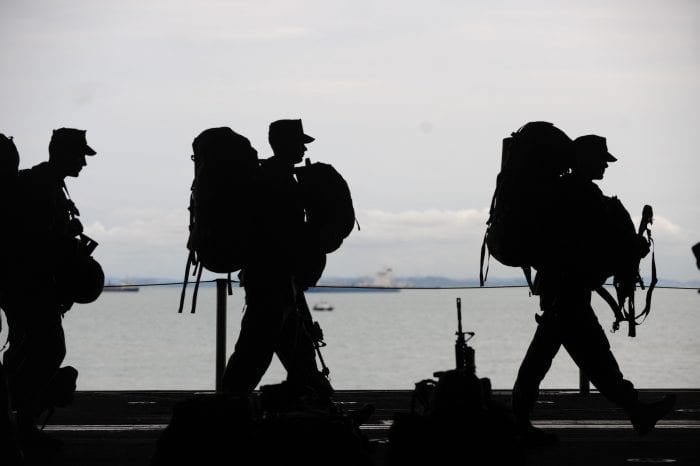 American Army carrying gears