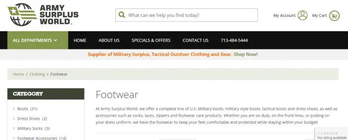 Army surplus world - online shop for military goods