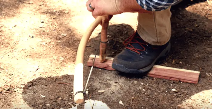 bow drill method in making fire sticks