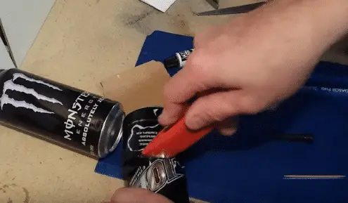 Cut off the end of the can