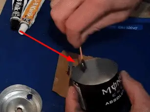 Prepare and Put the Adhesive on the mouth of the can