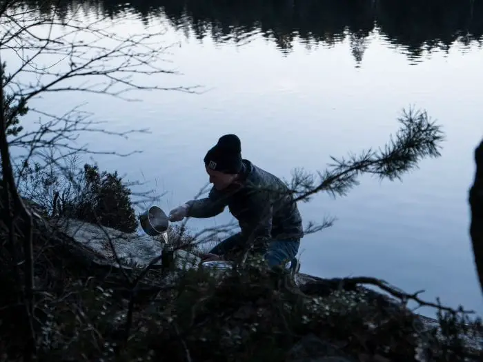 man in the lake