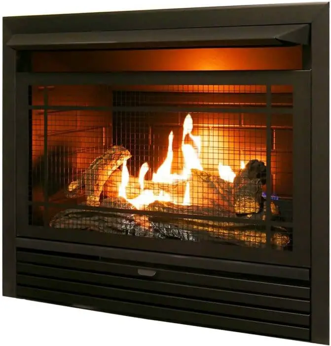 Gas powered fireplace