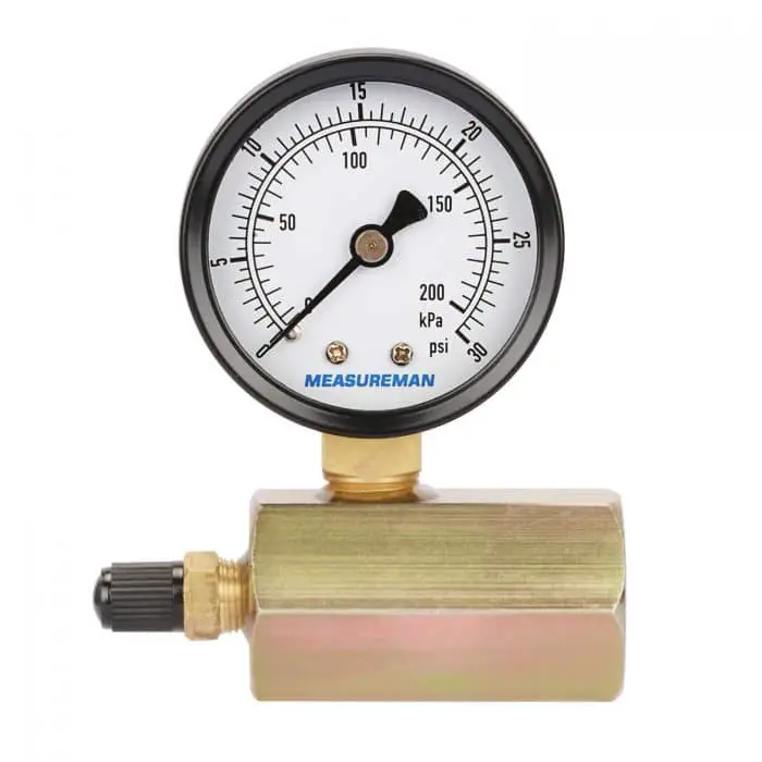 Gas pressure test gauge