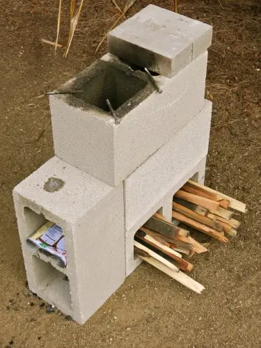 Concrete Block Rocket Stove