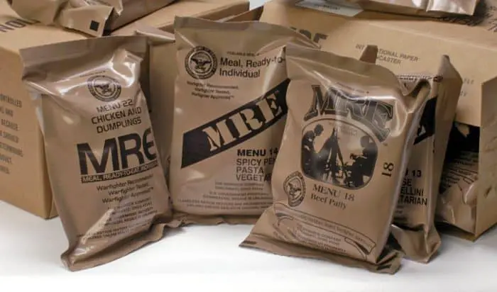 MRE meals in different variants
