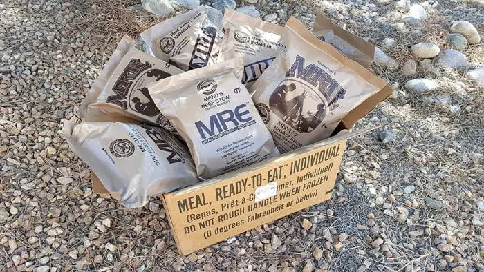 MRE packs in box