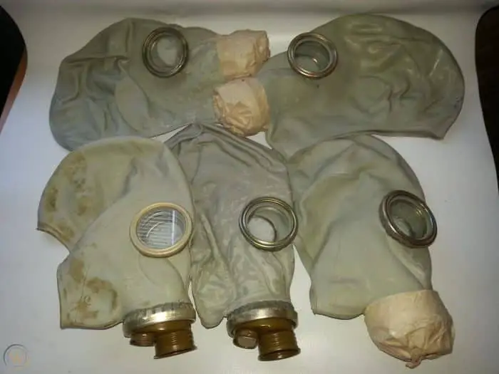 gas mask in storage